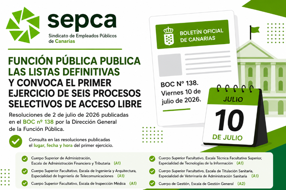 10 07 26 BOC diversas convocatorias oposiciones primer ejercicio 2026